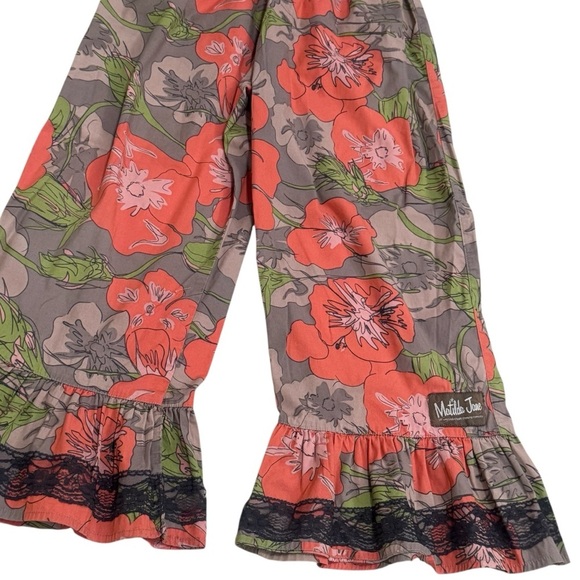 Matilda Jane Floral Big Ruffles Western Boho Flare Pull on Pants Girl's Size 10 - Picture 4 of 12